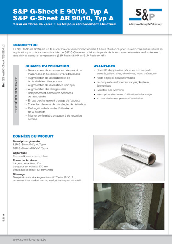 Fiche de Données Techniques S&P G-Sheet E/AR 90/10 A