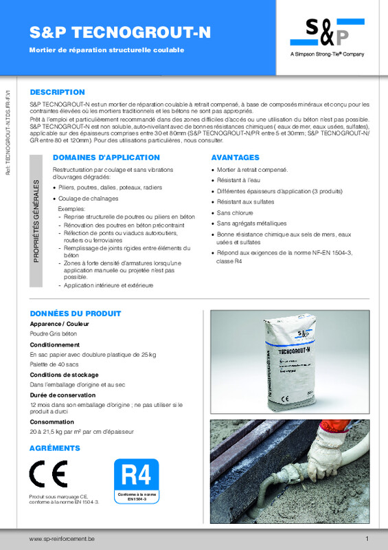 Fiche de données techniques Tecnogrout-N