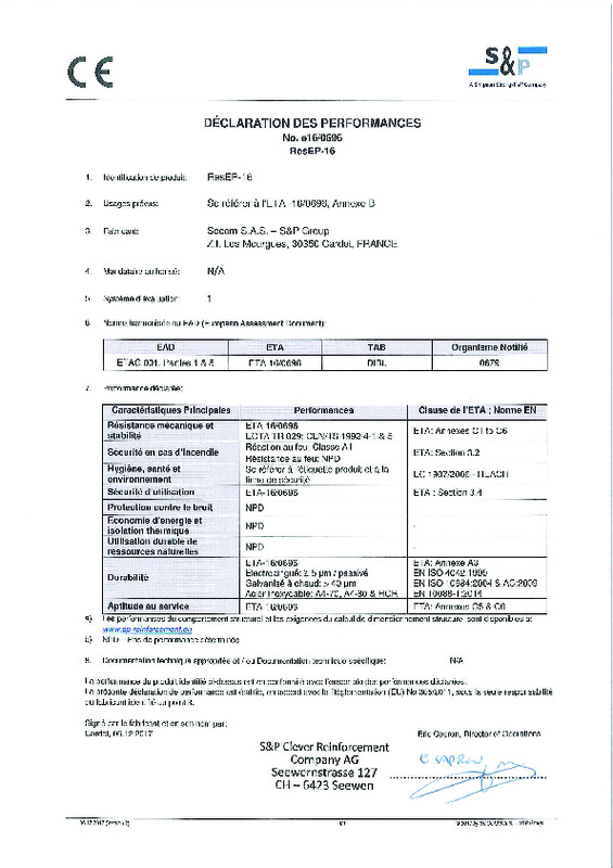Déclaration de Performance ResEP-16 (DoP)