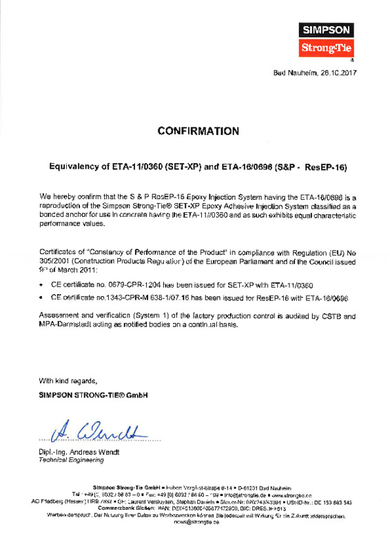 Document d'équivalence ResEP-16/SET-XP