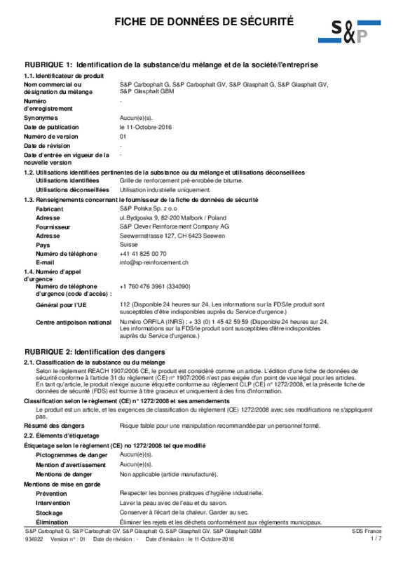 S&P Carbophalt® G 200/200 (FDS)