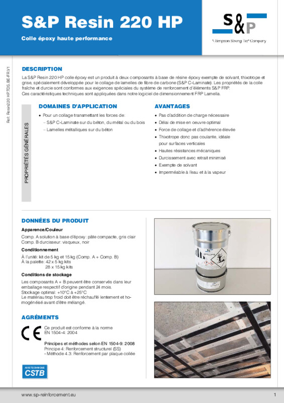 Fiche de Données Techniques S&P Resin 220 HP